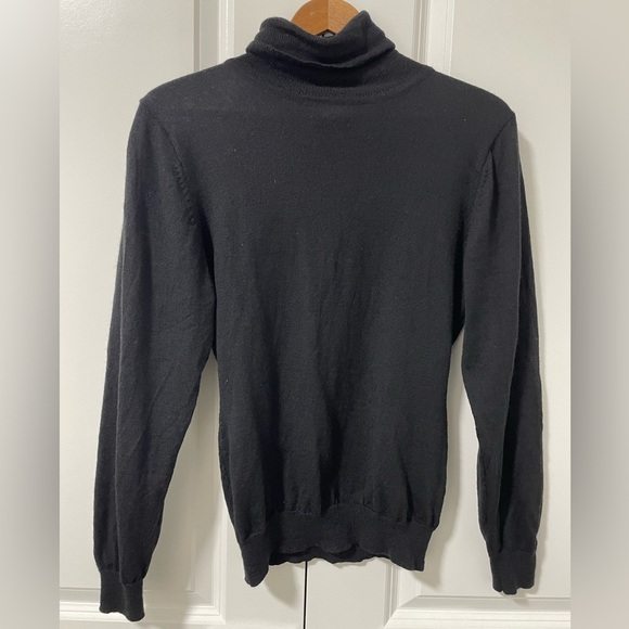 #100-COLLECTION -100 % pure wool black turtle neck - Picture 1 of 3